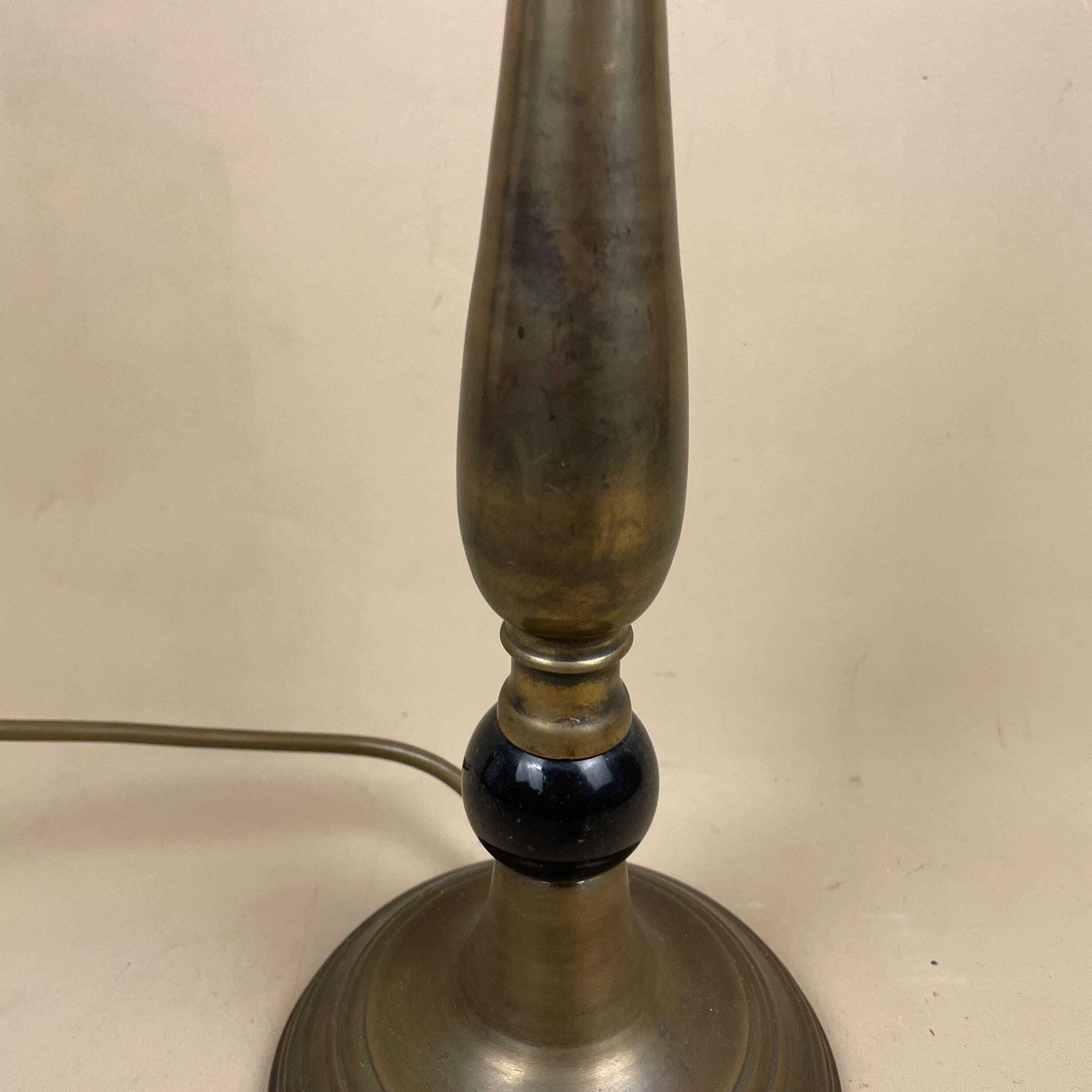 Antique Metal Gold Brass Lamp Light Bedside Side Table Candle Column Pillar Base Ornate Detail Medium Vintage Candlestick Candle Top photo 65.0