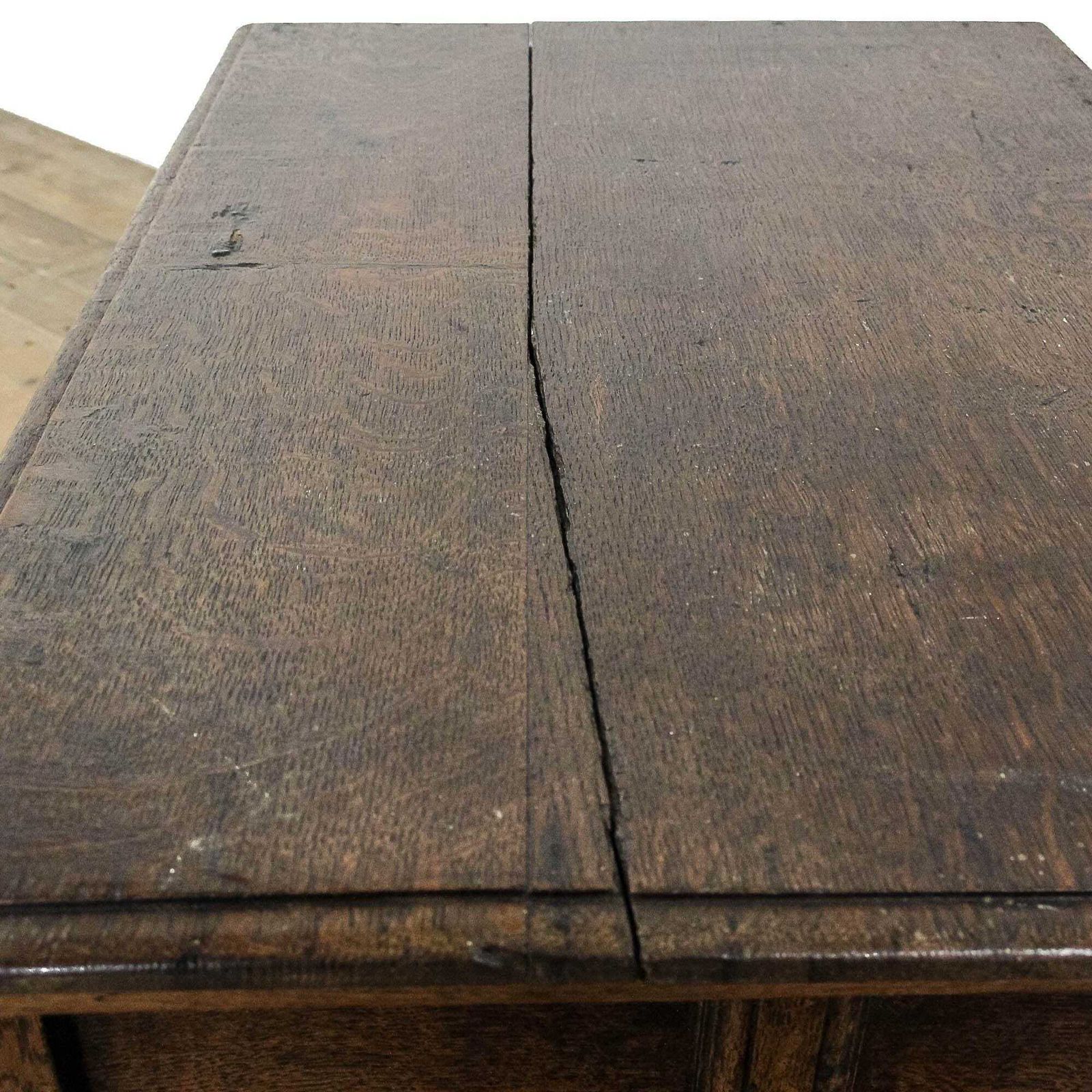 Antique 17th Century Small Oak Coffer | Antique Furniture | Antique Trunk | Antique Oak Storage | Antique Oak Blanket Box photo vintage