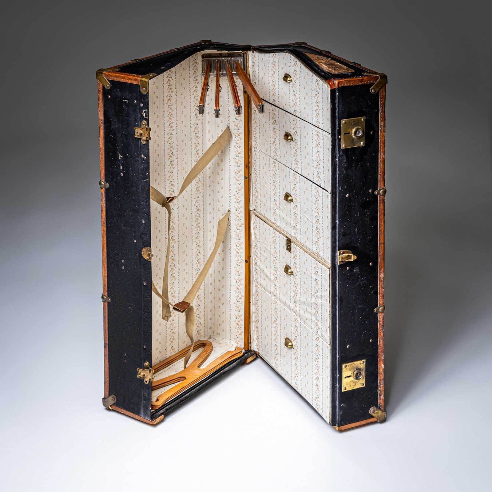 Leather Wardrobe Trunk, Probably Germany, Early 20th Century photo furniture