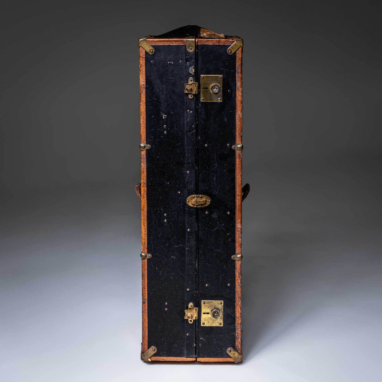 photo vinterior Leather Wardrobe Trunk, Probably Germany, Early 20th Century