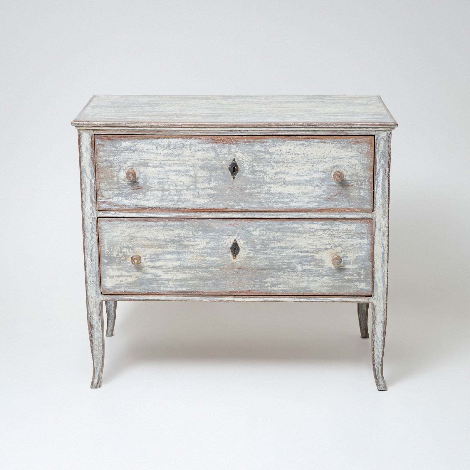 Kleine Grijze Biedermeier Ladekast, 19e Eeuw photo vintage