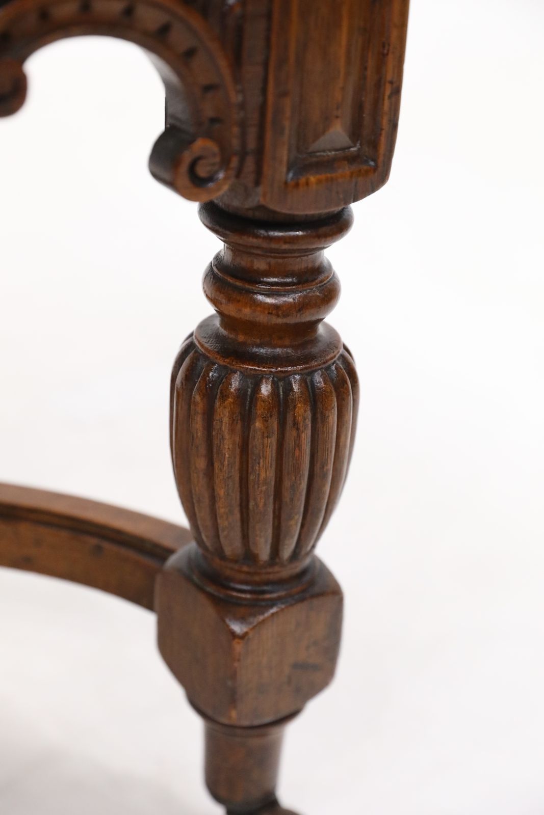 Antique Carved Hall Chair With Upholstered Seat And Back Free Delivery photo Furniture