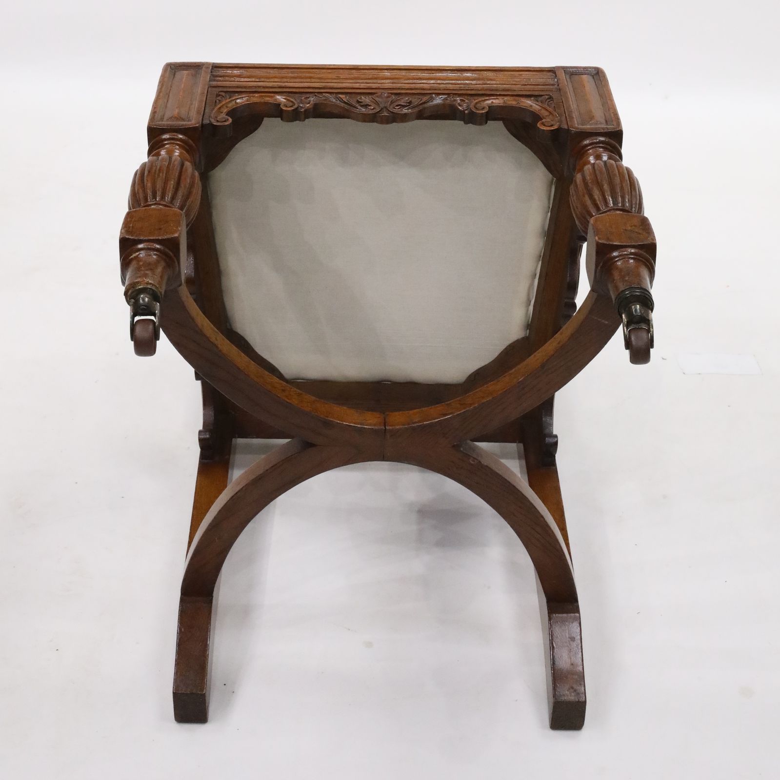 photo vintage Antique Carved Hall Chair With Upholstered Seat And Back Free Delivery