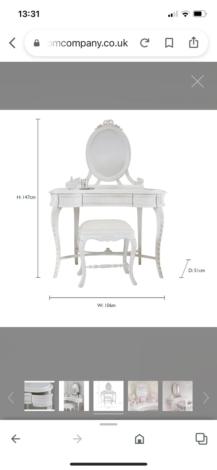 Provençal Carved Antique White Dressing Table   The French Company