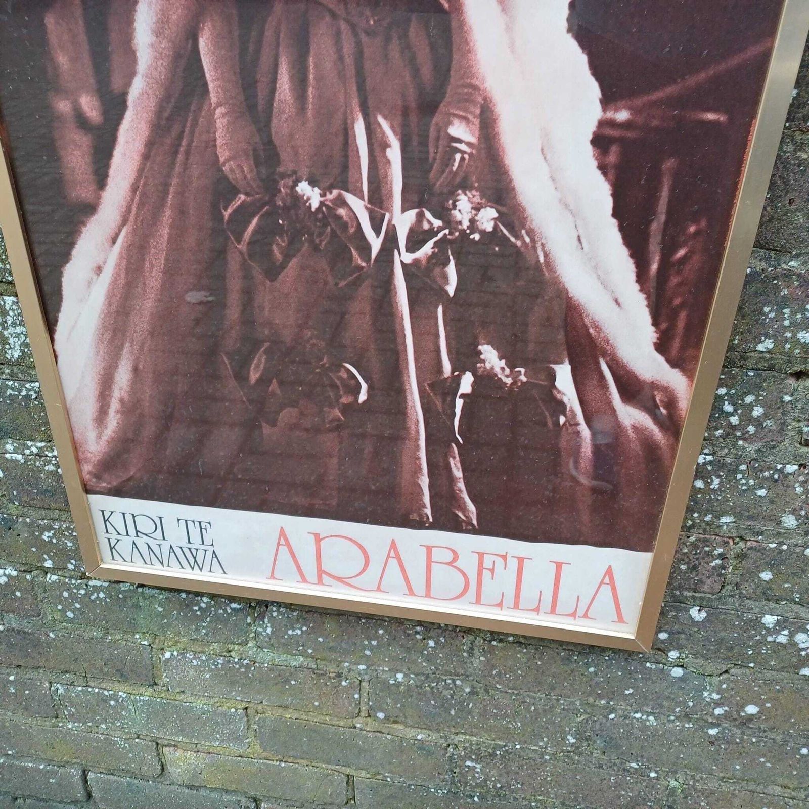 1977 Vintage Opera Poster Of Dame Kiri Te Kanawa In Arabella At The Royal Opera House, In Retro Vintage Metal Frame   Large Retro Poster photo Art