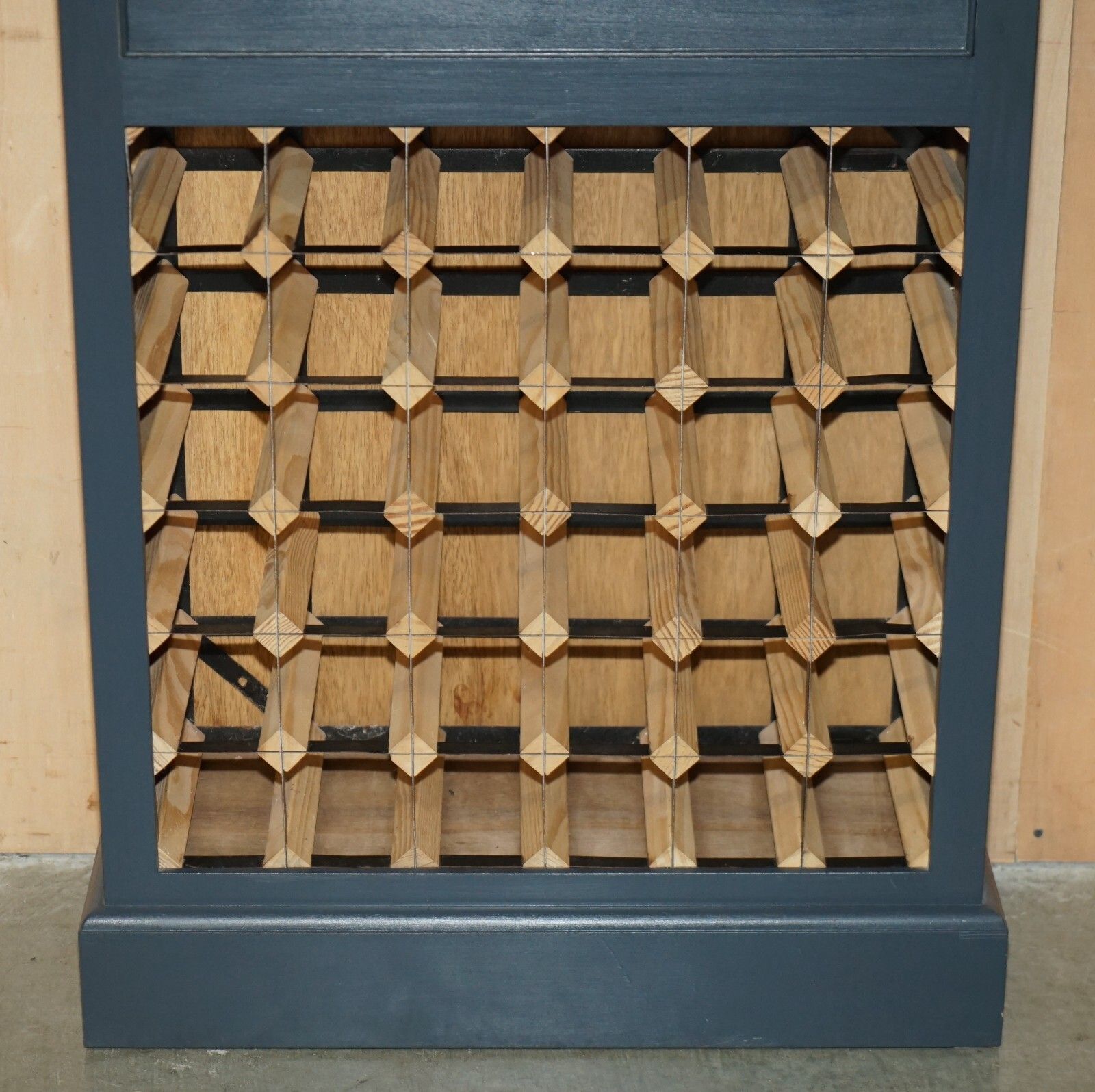Lovely Reclaimed & Painted 36 Bottle Wine Champagne Rack Sideboard With Drawer photo Furniture