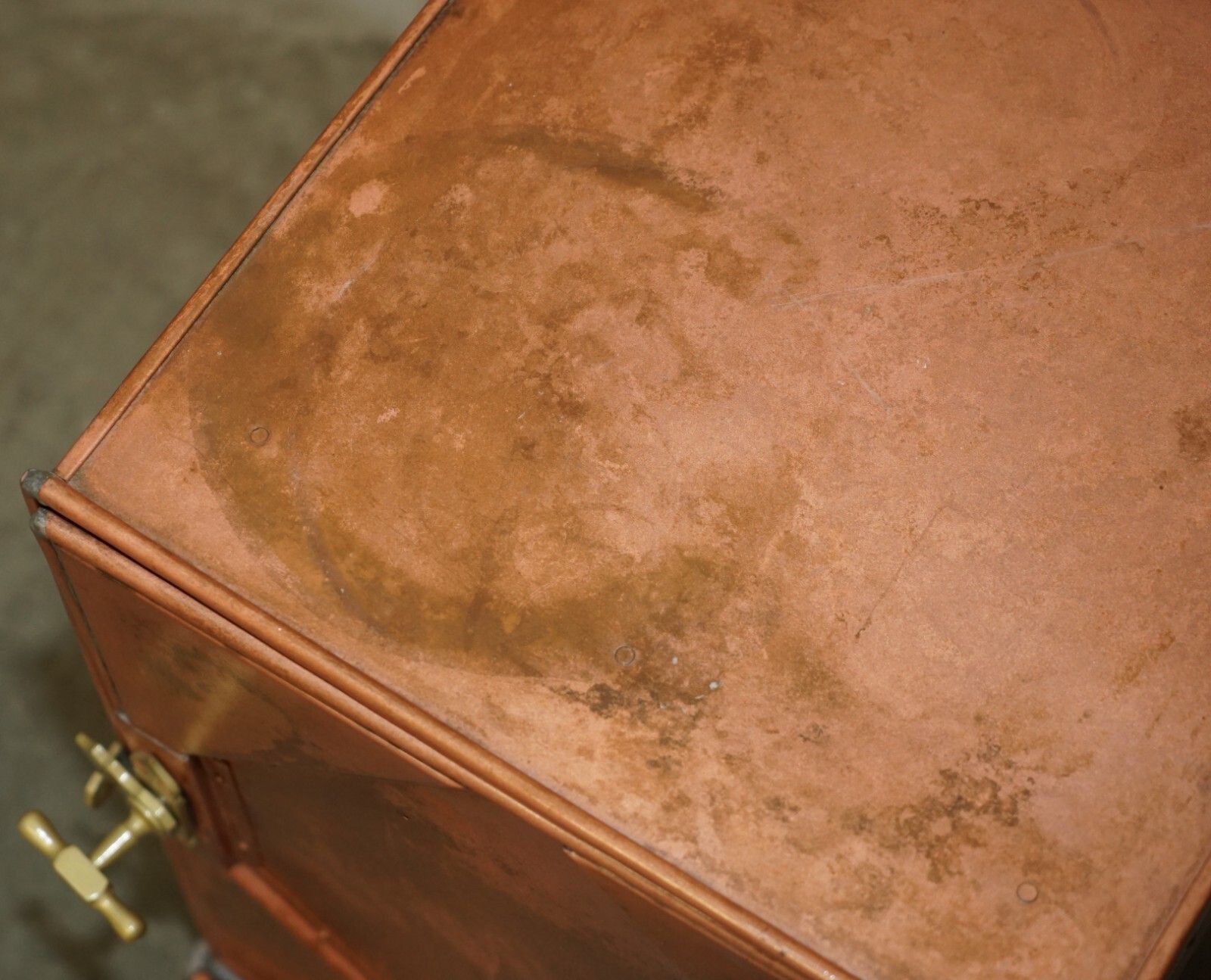 Antique Copper Fridge Ideal Cool Bedside Or Side End Lamp Wine Table Must See!!! photo Furniture