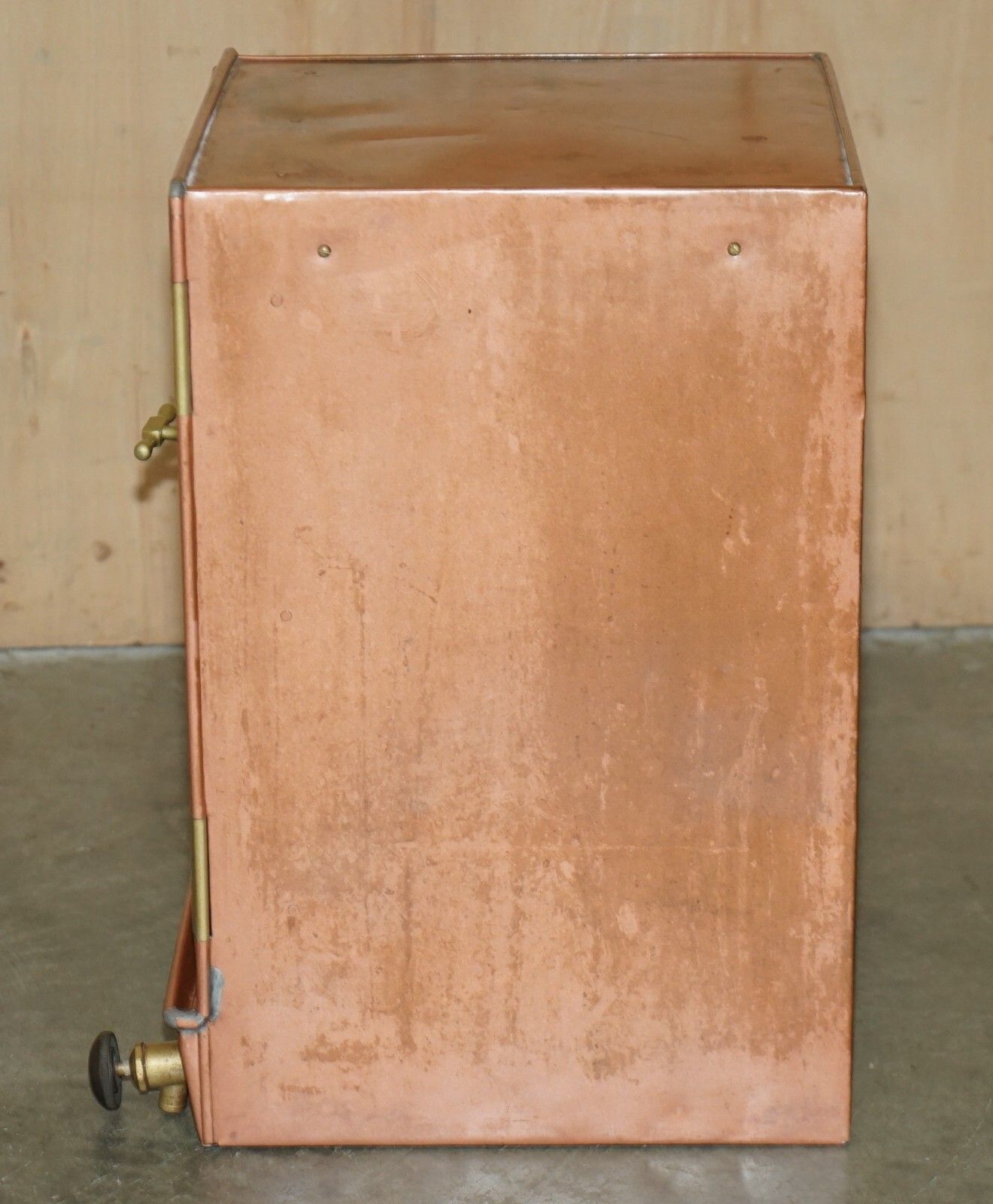 photo vinterior Antique Copper Fridge Ideal Cool Bedside Or Side End Lamp Wine Table Must See!!!