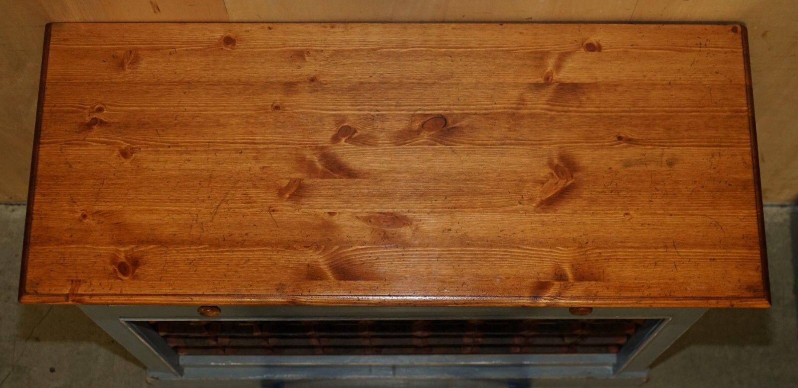 Large Vintage Reclaimed Wood 45 Bottle Wine Champagne Rack Sideboard With Drawer photo buy