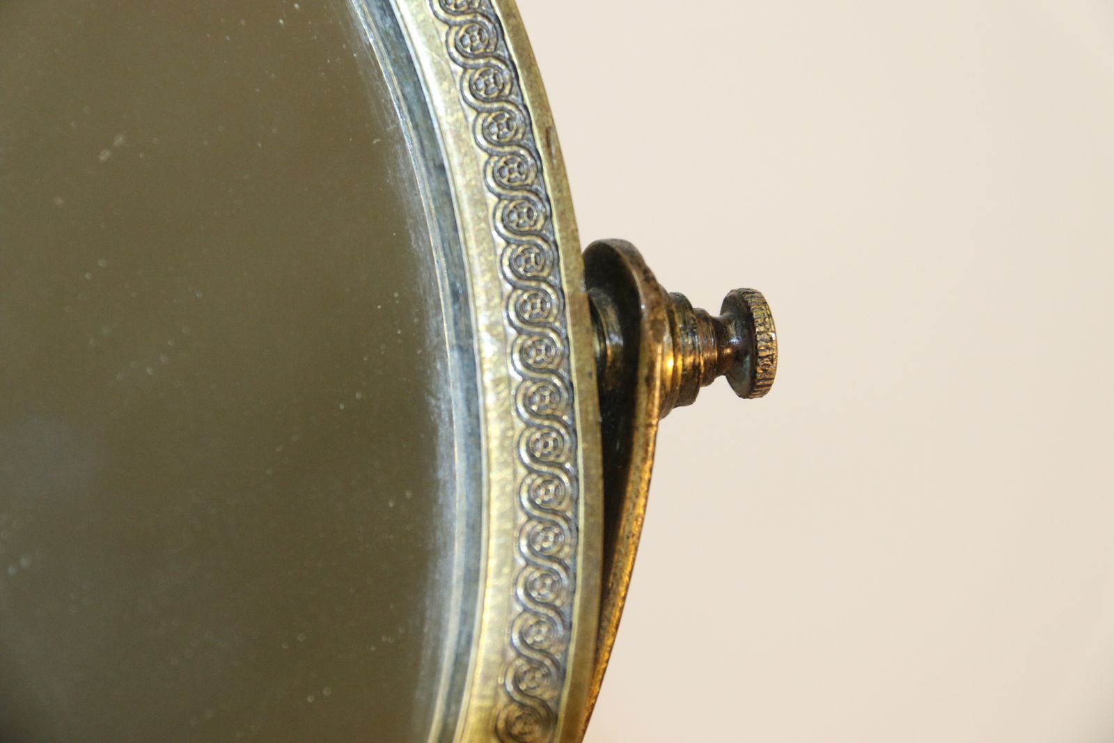 Home Decor A 200 Years Old French Bronze Empire Period Adjustable Pedestal Mirror, Circa 1820 photo