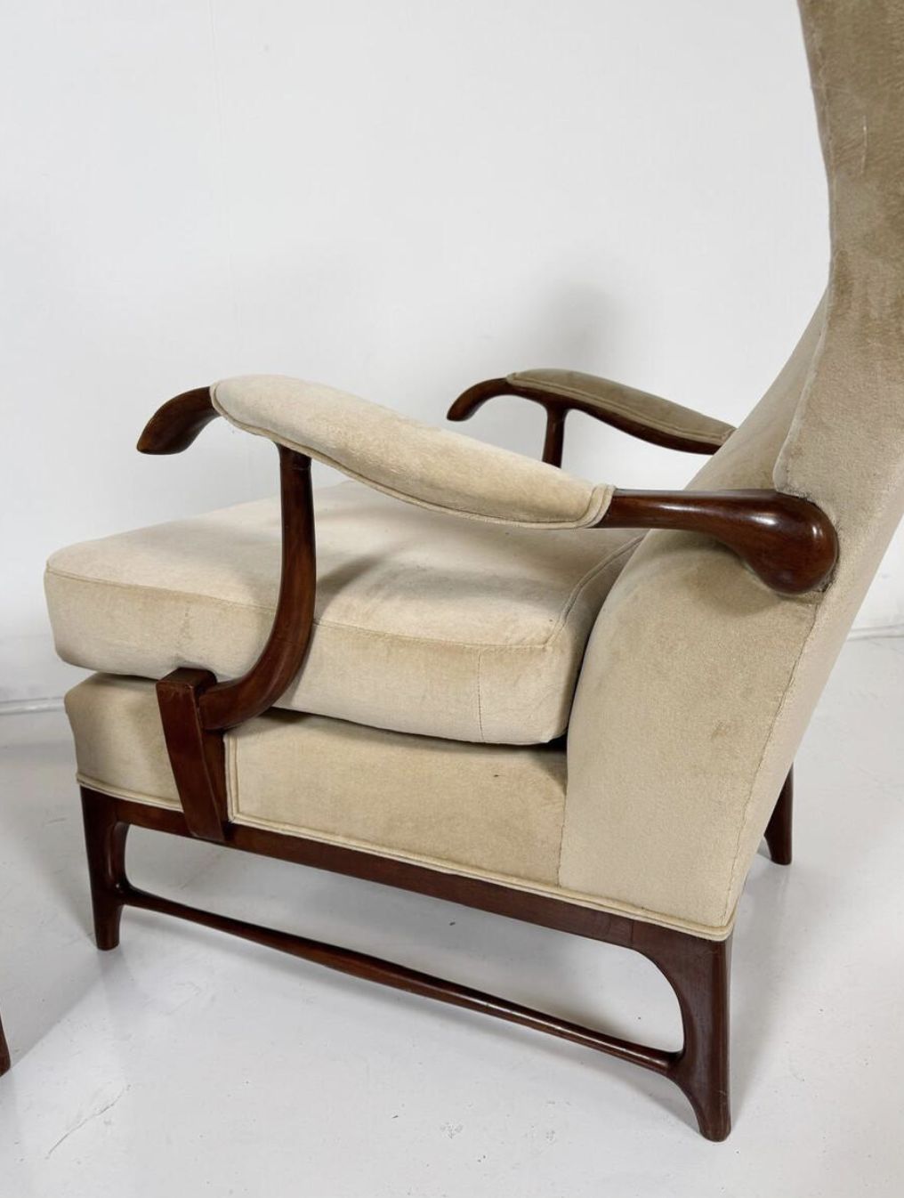 Mid Century Modern Pair Of Paolo Buffa Armchairs, 1950s – New Upholstery photo for sale