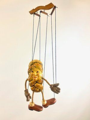 Vintage Handcrafted German Challah Bread Marionette Puppet, 1970s