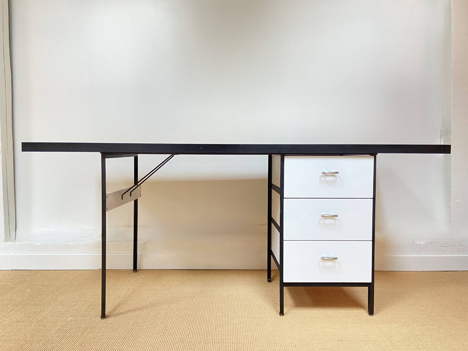 Large Black And White Georges Nelson Desk For Herman Miller, USA, Circa 1950. photo furniture