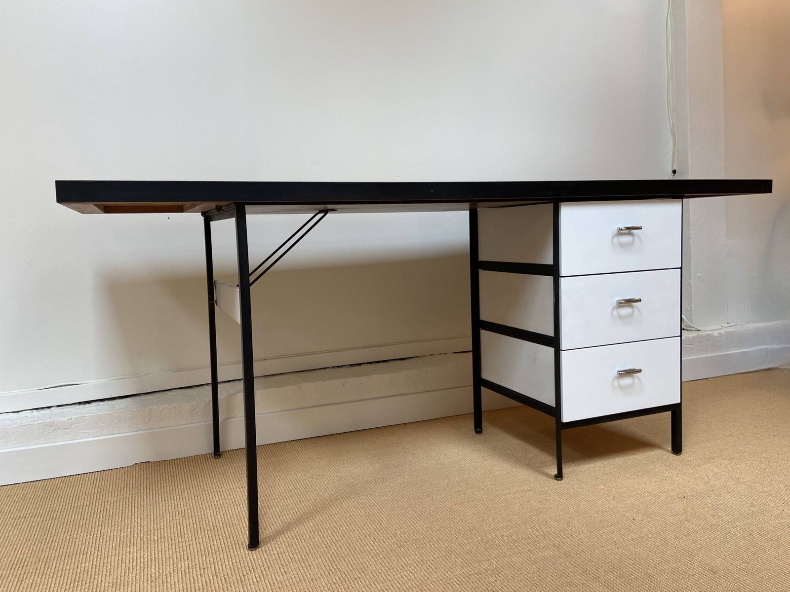 Large Black And White Georges Nelson Desk For Herman Miller, USA, Circa 1950. photo Furniture