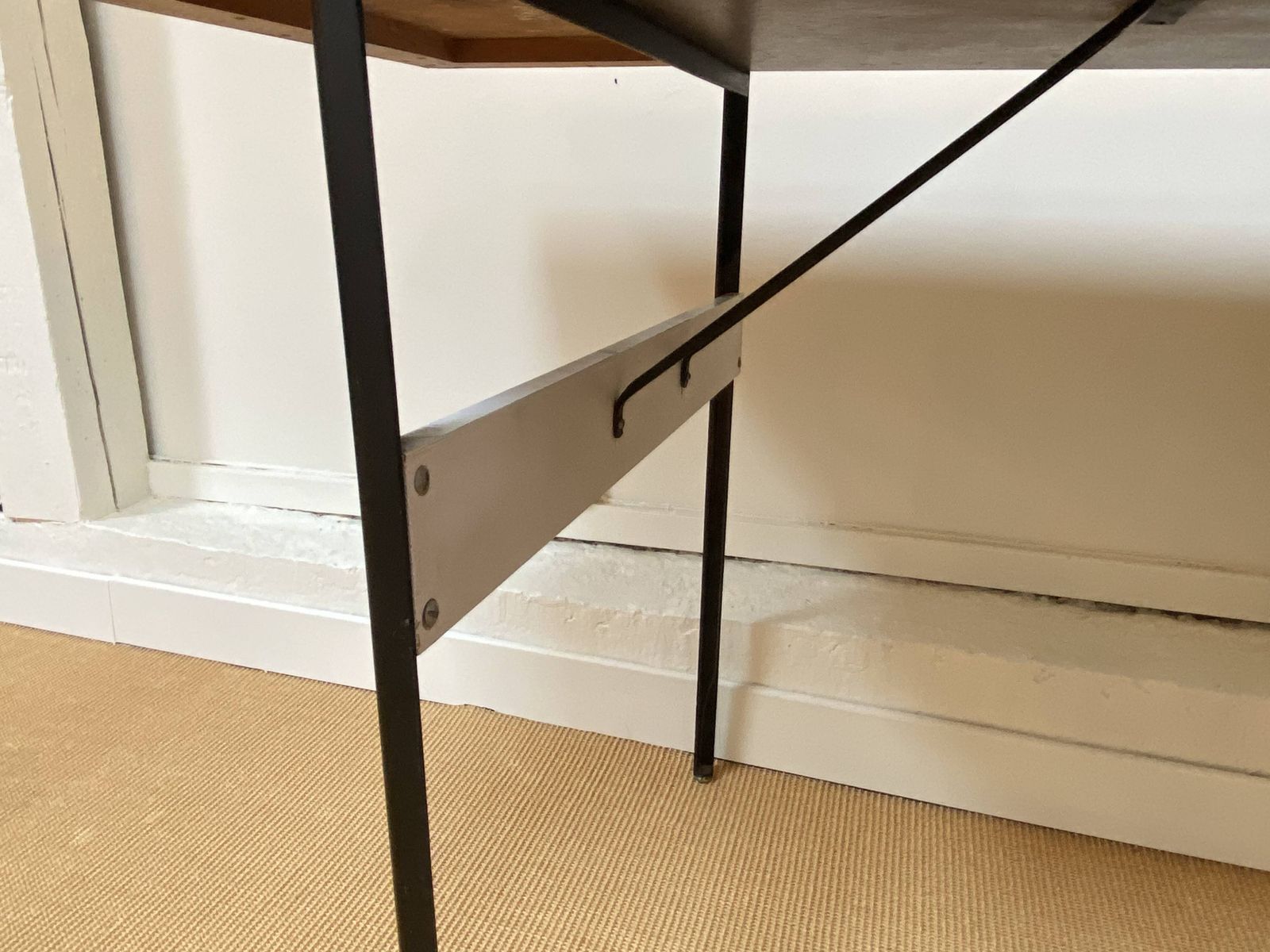 Furniture Large Black And White Georges Nelson Desk For Herman Miller, USA, Circa 1950. photo