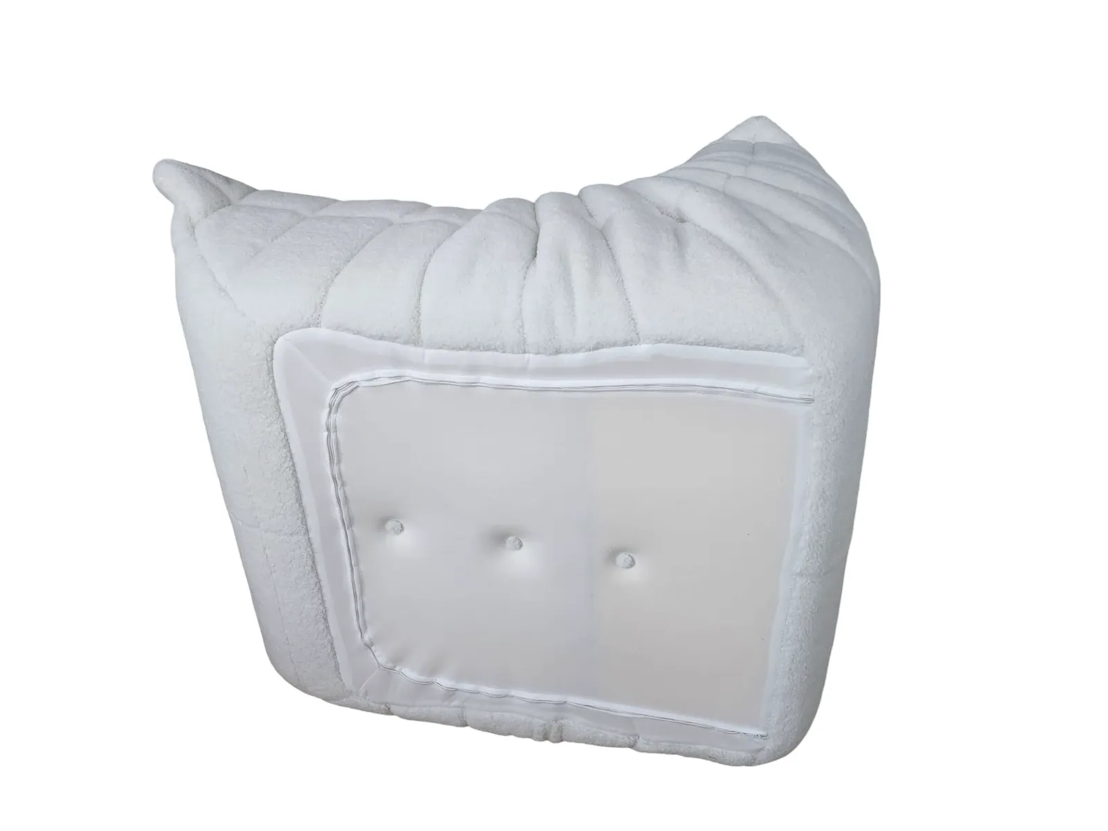 Restored Michel Ducaroy Togo Fireside Single Seater Sofa, White Boucle Upholstery photo 1095.0