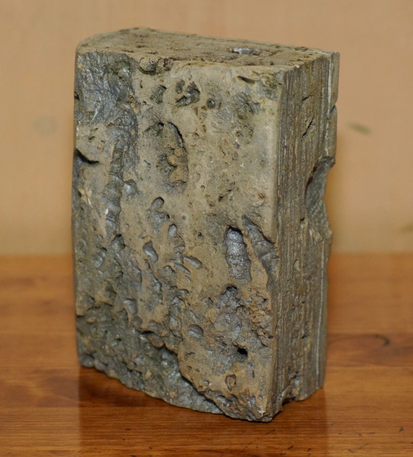Sulpted Rough Cut Antique Library Book Carved From Rock Part Of A Large Suite photo furniture