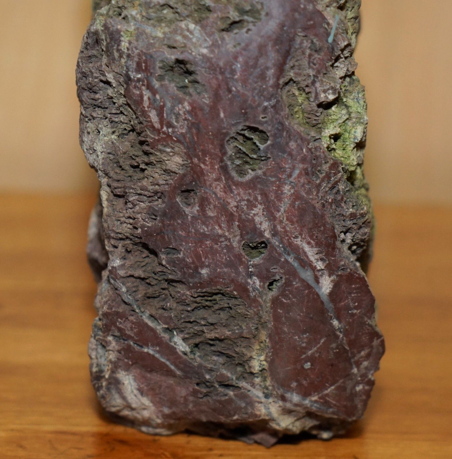 photo for sale Oranely Sulpted Antique Library Book Carved From Rock Of A Very Rustic Part Set