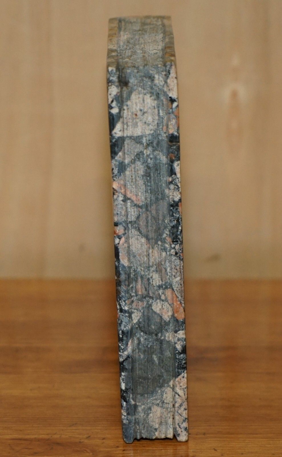 Sulpted Marble Antique Library Book Carved From Rock Part Of A Large Suite photo vintage