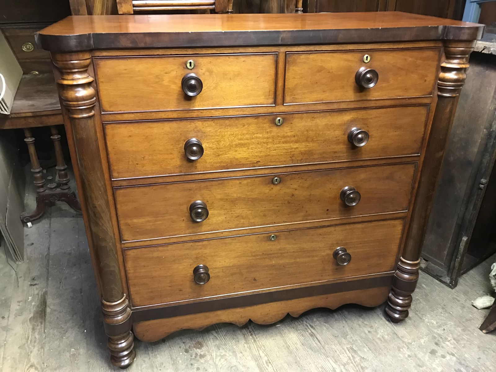 Large Victorian Mahogany Chest Of Drawers . photo buy