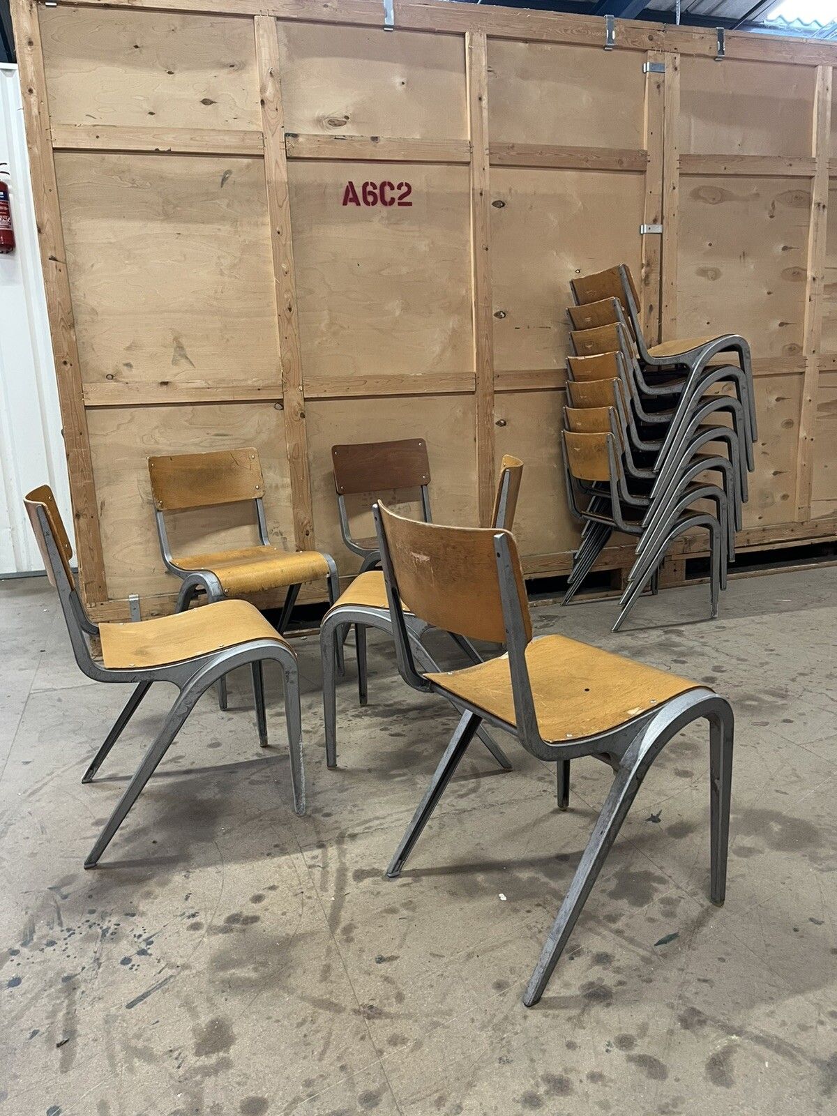 Esavian Children’s Stacking School Chair By James Leonard, 1950s Height 40cm photo vinterior