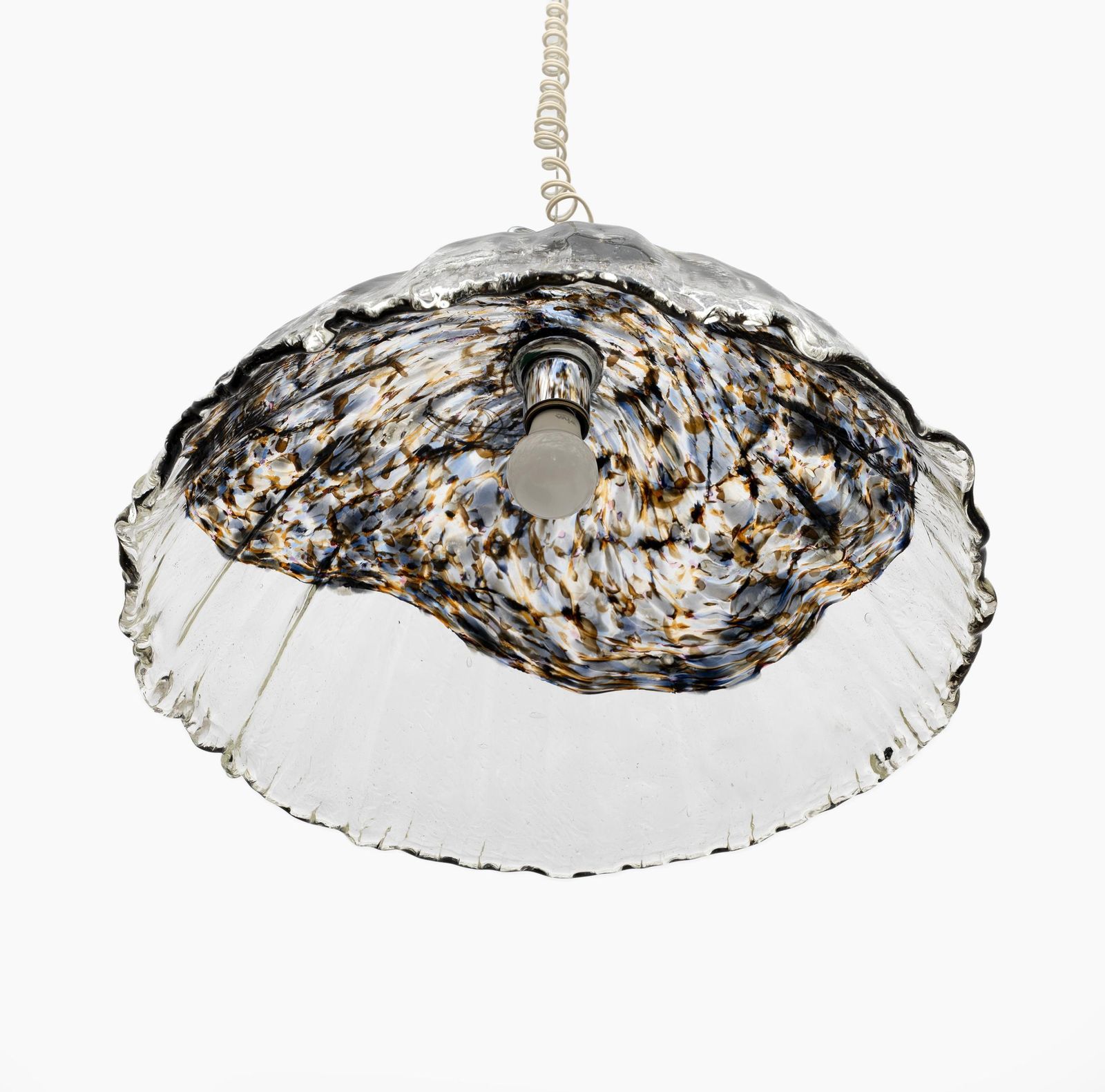 Attributed To Av Mazzega Mid Century Modern Italian Murano Glass Pendant, 1970s photo Lighting