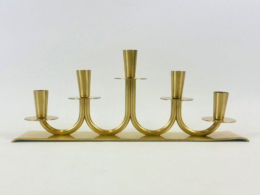 Swedish Brass Candleholder By Walter Andersson For Ystad Metall, 1950s photo furniture