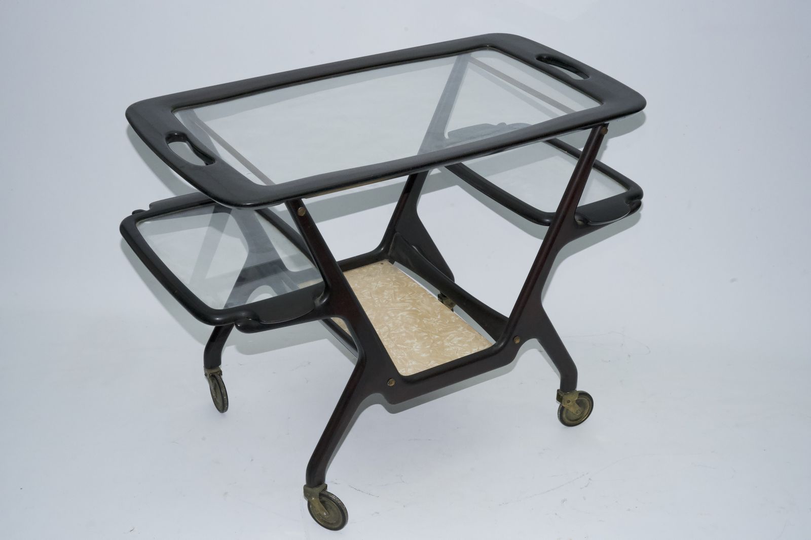 Mid Century Wooden Bar Cart By Cesare Lacca, Italy, 1950s photo furniture