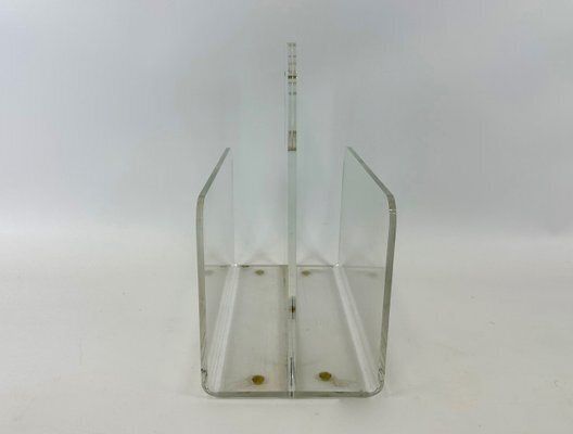 Acrylic Glass Magazine Rack, 1970s photo for sale