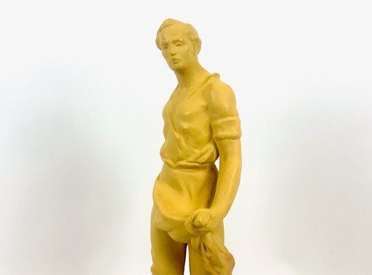 Socialist Realist Style Ceramic Sculpture Of Sower, Former Czechoslovakia, 1940s photo for sale