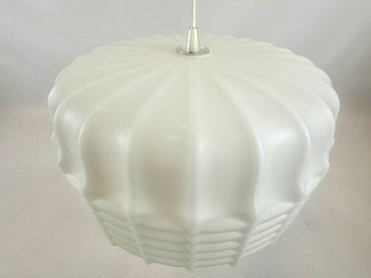 Large Milk Glass Pendant Lamp From Osvětlovací Sklo Valašské Meziříčí, 1960s photo for sale