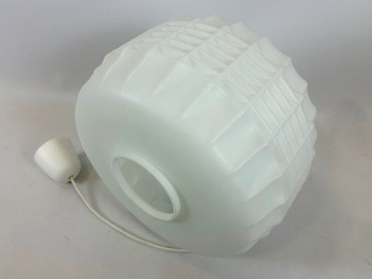 Large Milk Glass Pendant Lamp From Osvětlovací Sklo Valašské Meziříčí, 1960s photo 487.0