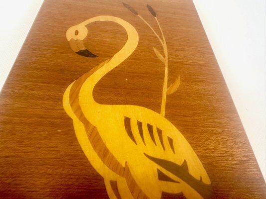 Mid Century German Wooden Flamingo Wall Relief, 1960s photo 169.0
