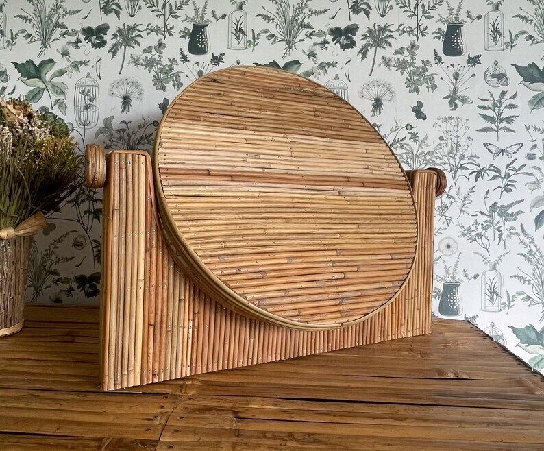 Rattan Vanity Mirror, Make Up Mirror, Table Mirror photo furniture