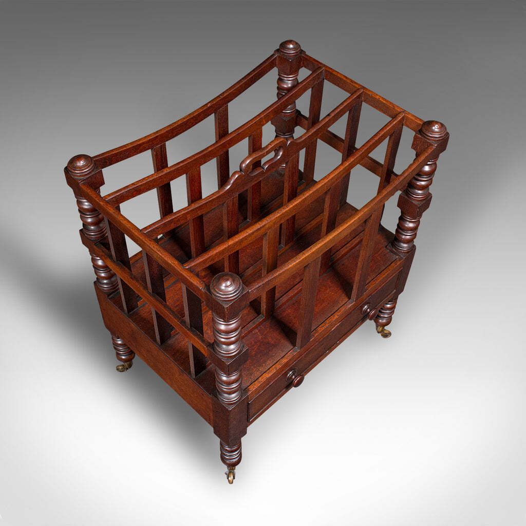 Antique 4 Division Canterbury, English, Newspaper, Magazine Stand, Regency, 1820 photo buy