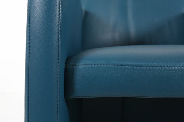 Vintage Lounge Chair In Blue Leather From Leolux, 1990s photo Furniture