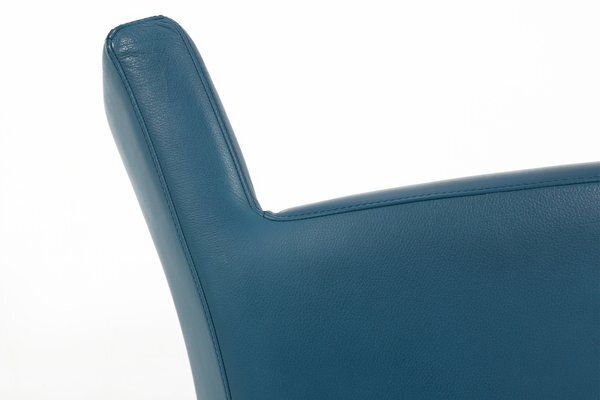 Vintage Lounge Chair In Blue Leather From Leolux, 1990s photo vinterior