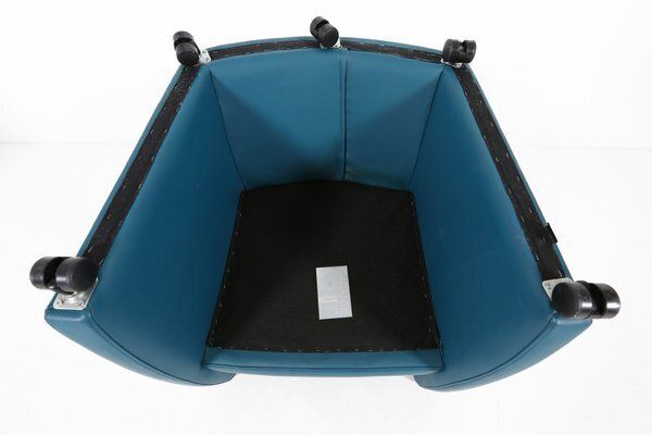 photo vintage Vintage Lounge Chair In Blue Leather From Leolux, 1990s