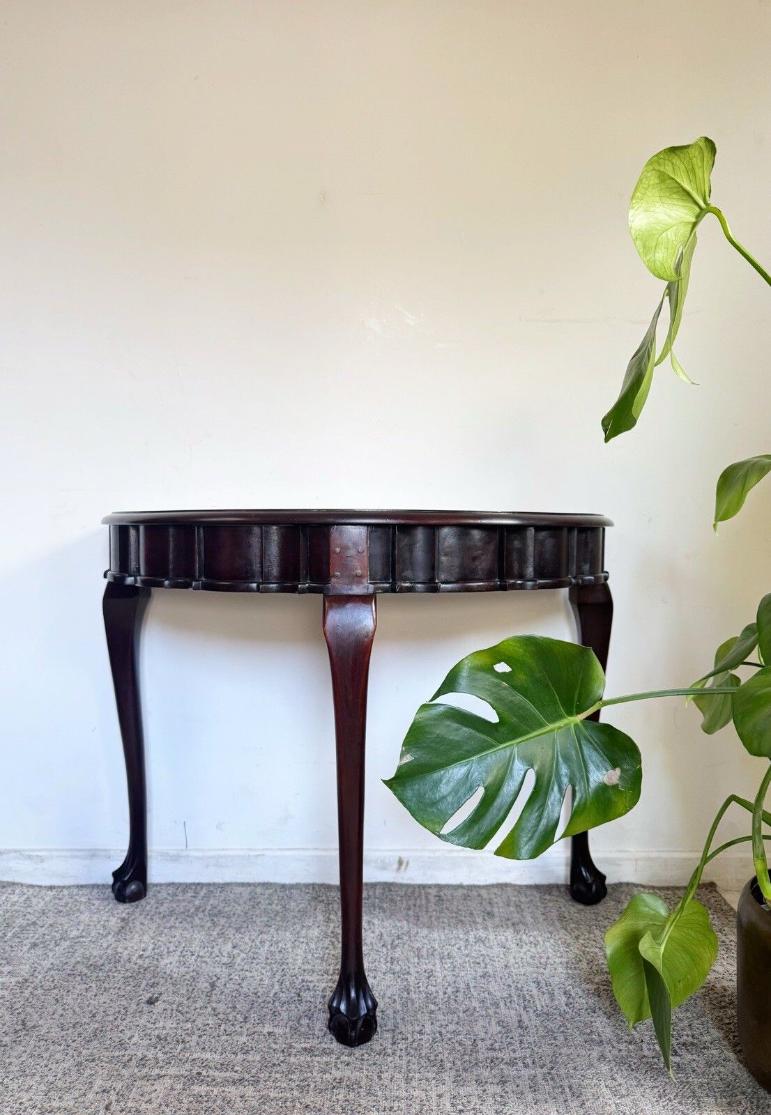 Mid Century Retro Vintage Console Hallway Half Moon Table