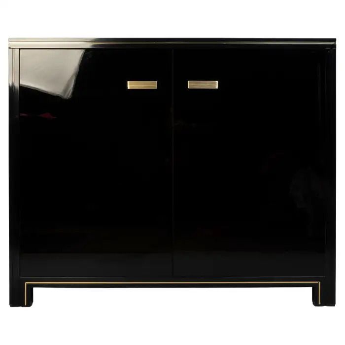 1970's French Black Lacquered Cabinet photo furniture