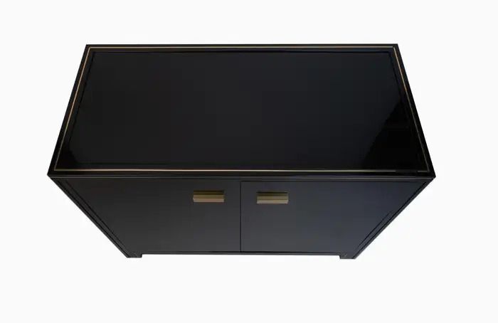 1970's French Black Lacquered Cabinet photo vinterior