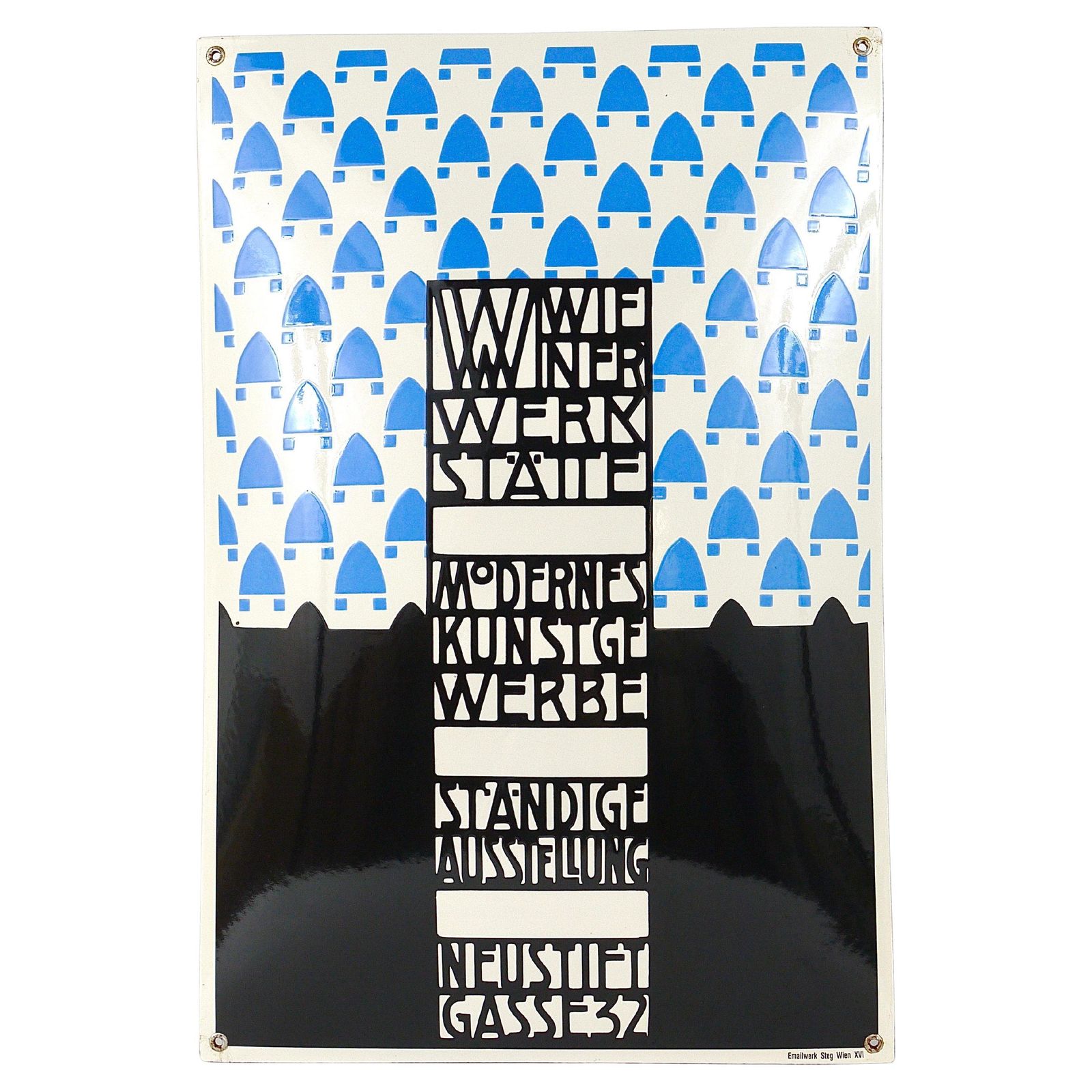 Josef Hoffmann Wiener Werkstätte Wenen Art Nouveau Emaille Reclamebord photo furniture