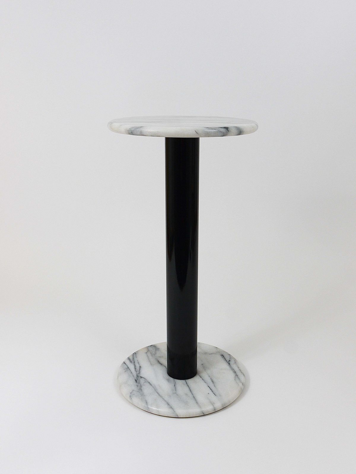 photo for sale Postmodern White Carrara Marble Flower Stand Pedestal Table, Italy, 1980s