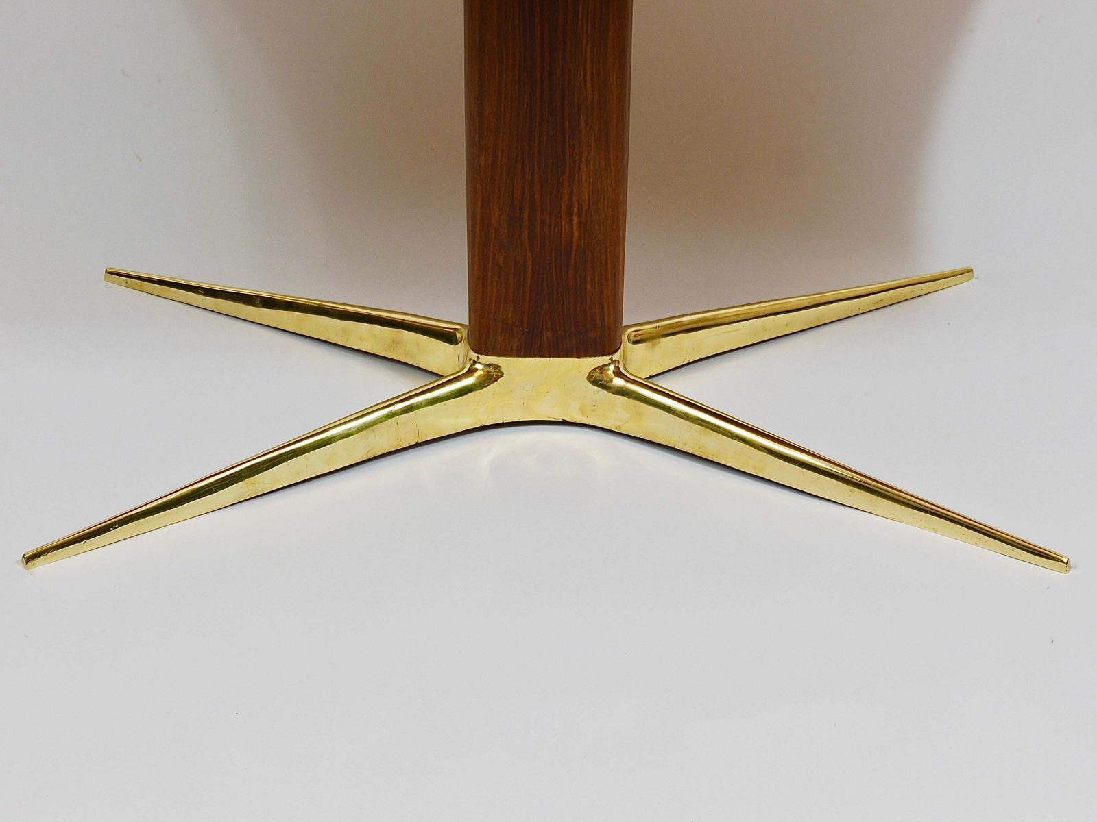 Oswald Haerdtl X Hagenauer Vienna Brass & Walnut Coffee Table, Austria, 1950s photo vintage