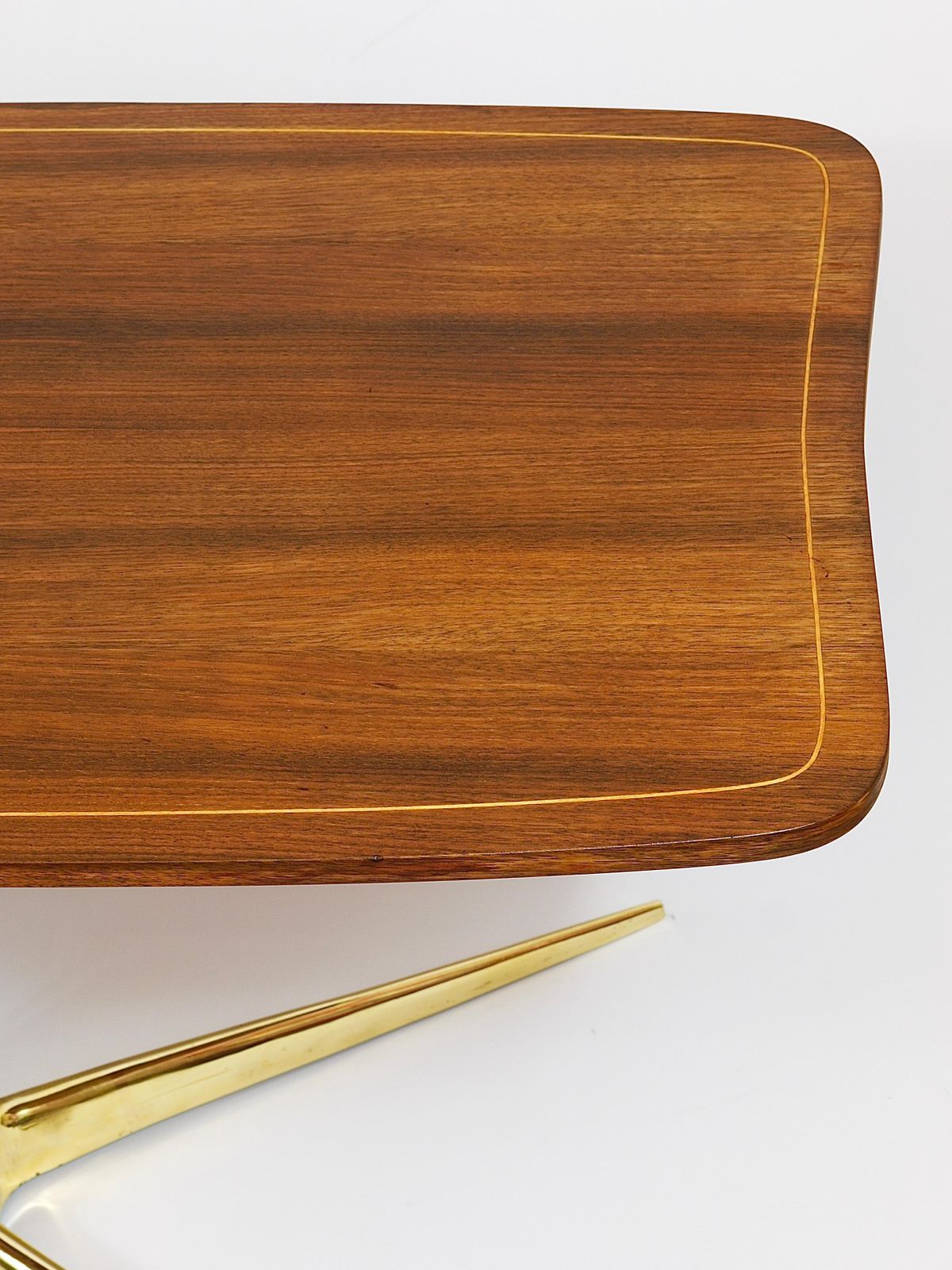 photo for sale Oswald Haerdtl X Hagenauer Vienna Brass & Walnut Coffee Table, Austria, 1950s