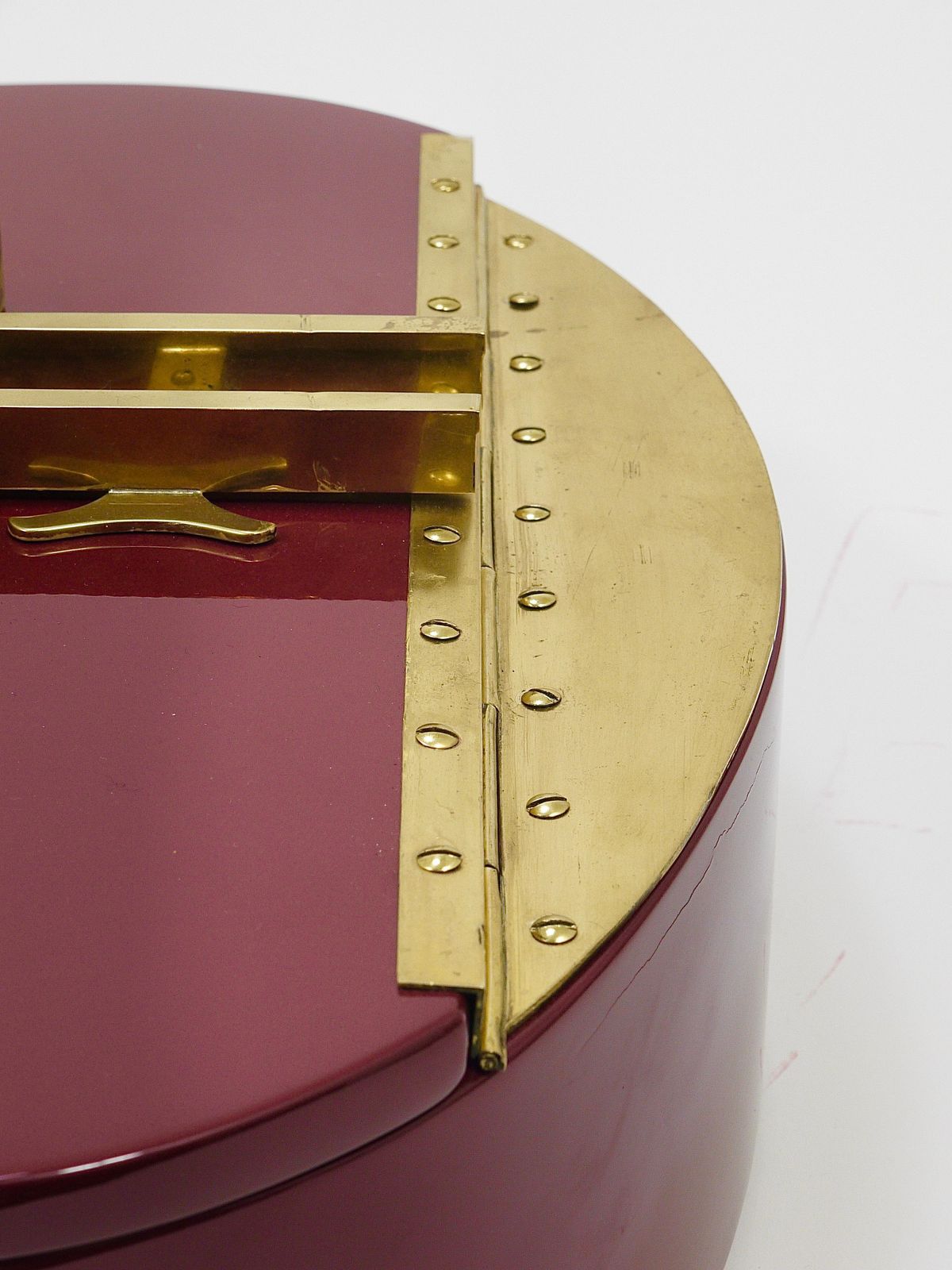 photo vinterior Aldo Tura Style Padlock Spirits Dry Home Bar Cabinet, Italy, 1970s