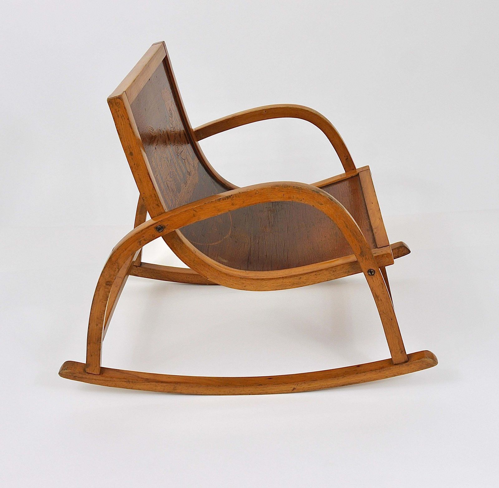 Bauhaus Kinderschommelstoel Van Gebogen Hout, In De Stijl Van Brockhage & Andrä, Duitsland, Ca. Jaren 1950 photo furniture