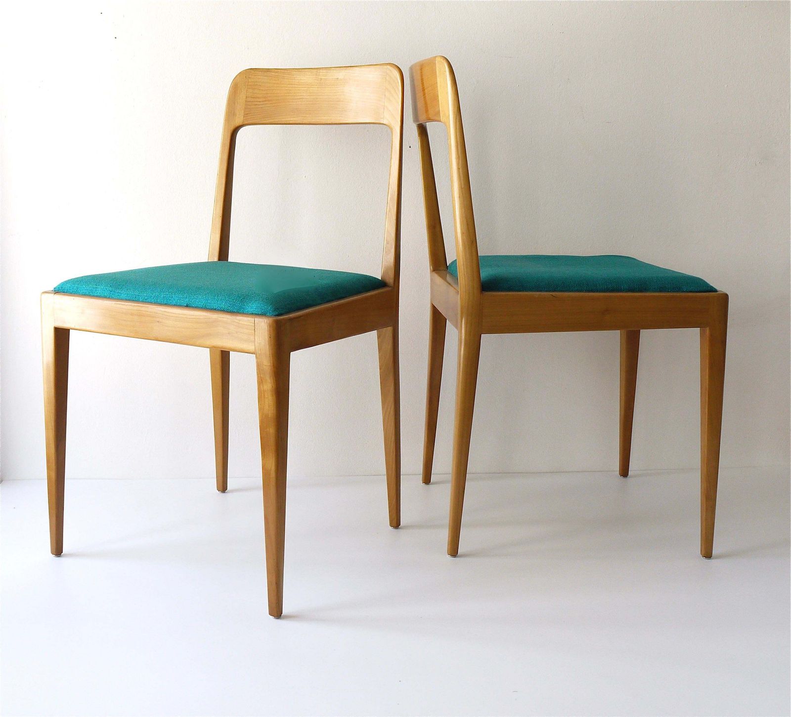 Four Carl Aubock Midcentury Walnut Chairs A7, Vienna, Austria, 1950s photo Furniture