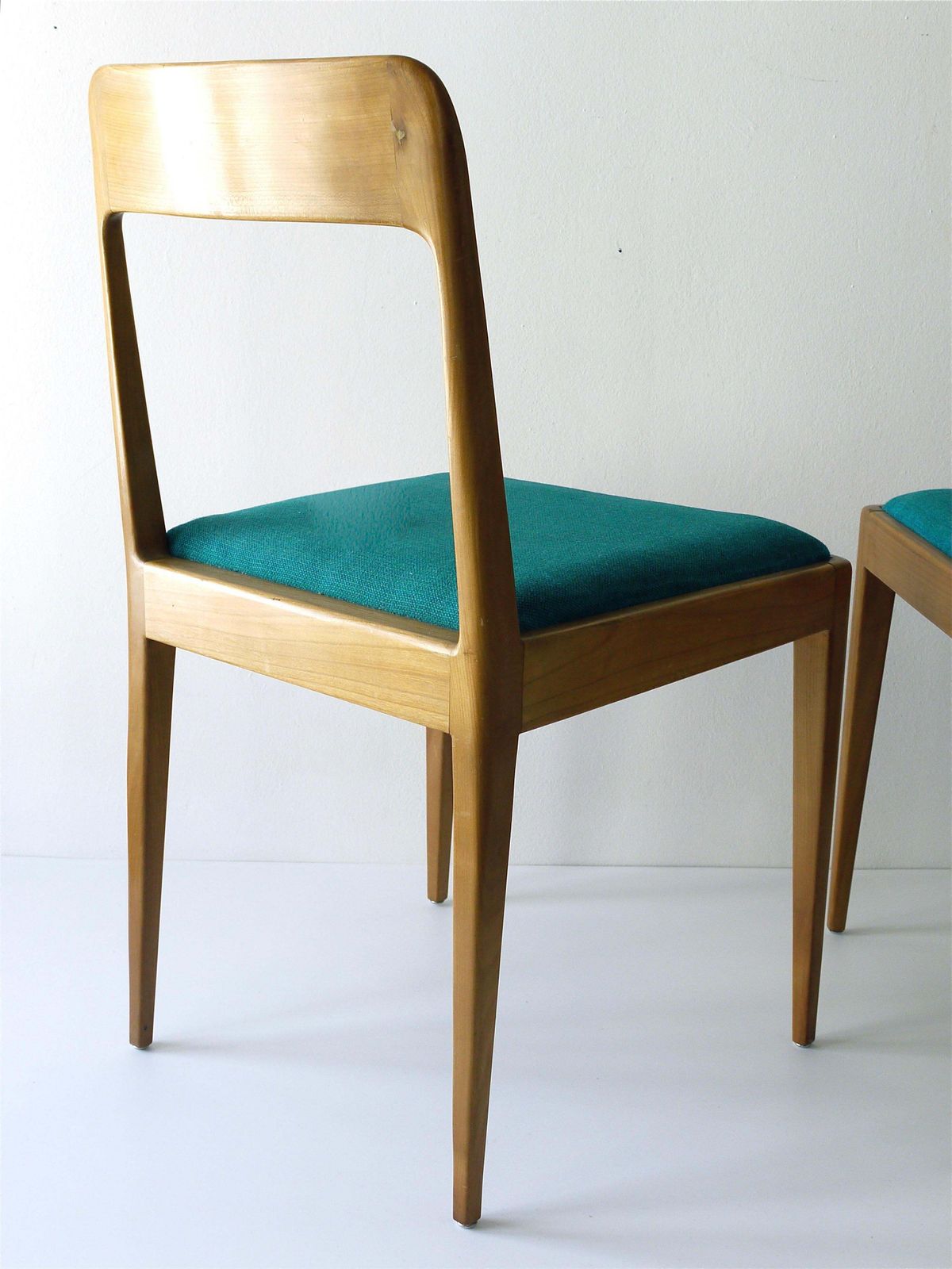 6046.0 Four Carl Aubock Midcentury Walnut Chairs A7, Vienna, Austria, 1950s photo