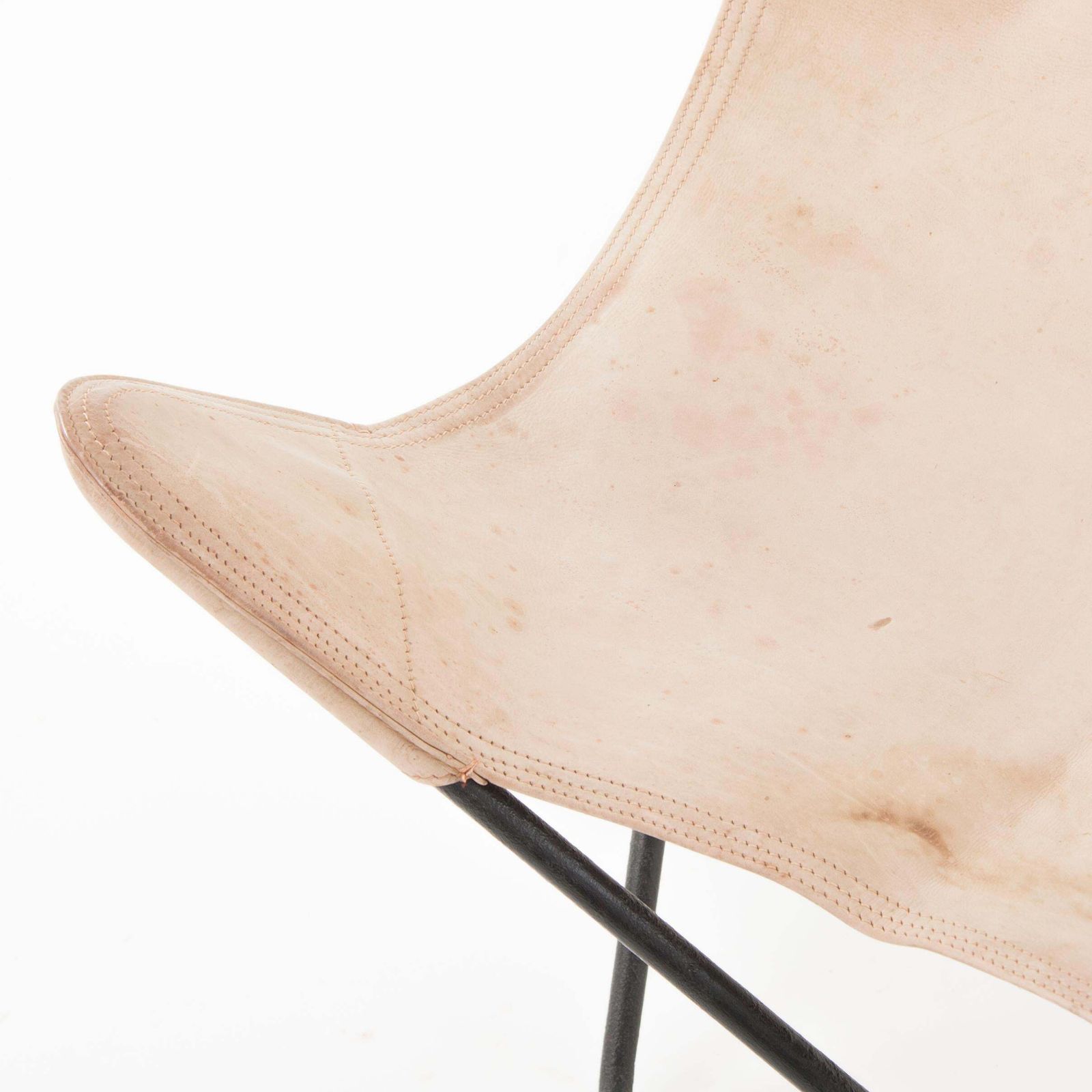 Four Carl Aubock Butterly Fledermaus Suede Leather Chairs, Vienna, 1960s photo 3547.0